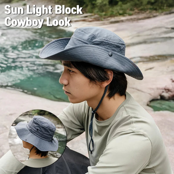 មួកឡើងភ្នំ Naturehike Sunshine 95g ការពារកម្តៅថ្ងៃសម្រាប់កីឡា ស្ទីល Cowboy ស្រាល ស្រូបយកសំណើម មួកស្ងួតរហ័ស សម្រាប់បុរស ឡើងភ្នំ ឡើងភ្នំ បោះតង់