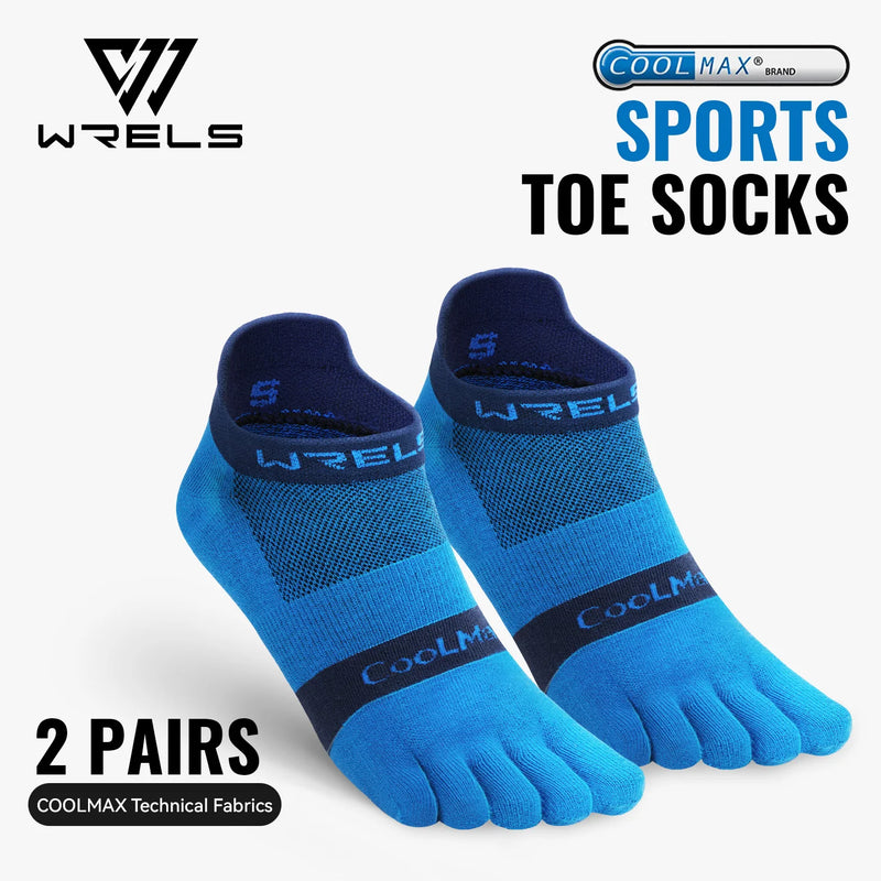WRELS 1/2/3pairs COOLMAX Toe Socks Breathable Five Finger Socks Athletic Hiking Running Soft Comfortable Moisture Wicking Socks