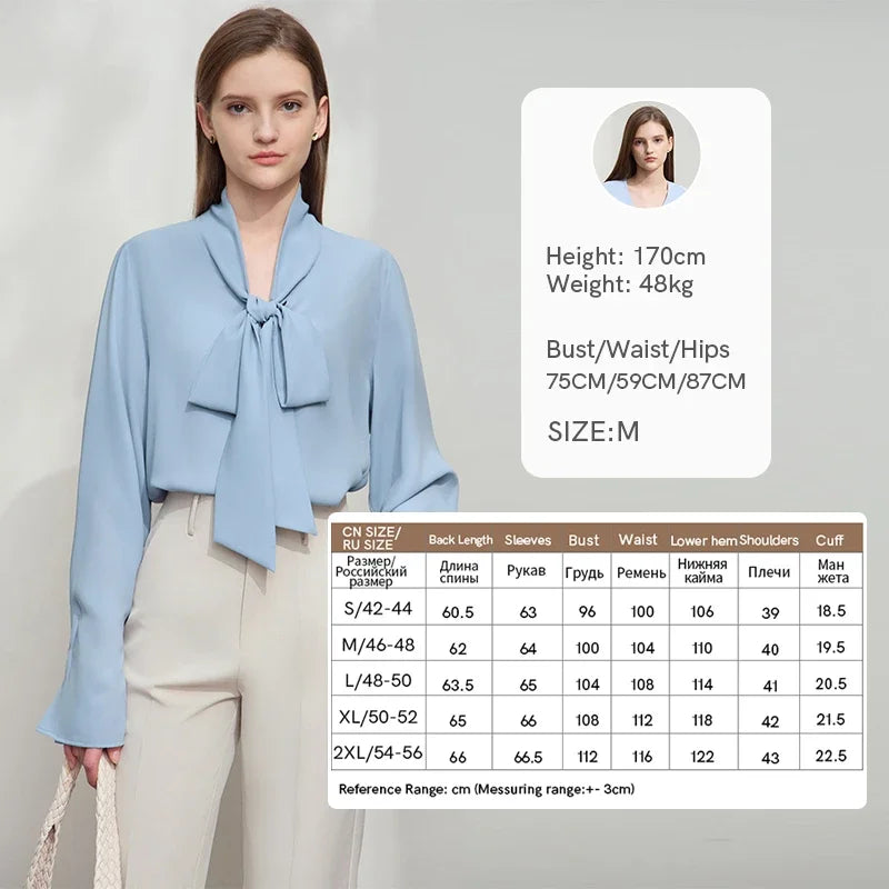 អាវ យឺត ស្រី AMII Minimalist Premium Chiffon Blouse រដូវស្លឹកឈើជ្រុះឆ្នាំ ២០២៦ ថ្មីឆើតឆាយបែបបារាំងប្រណីតសម្រាប់ធ្វើដំណើរ និងធ្វើការ អាវ យឺត រលុង សម្រាប់ ស្ត្រី 12541048