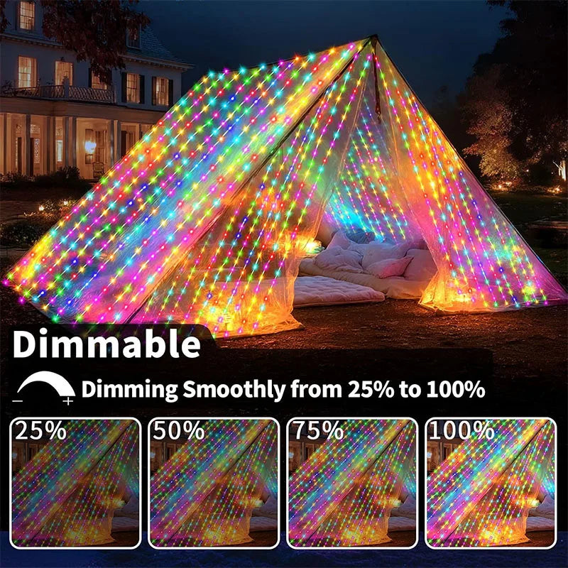 Smart LED Curtain Light RGB Color Changing Holiday Wall Lights Indoor DIYString Light APP Remote Control forWindow Party Wedding