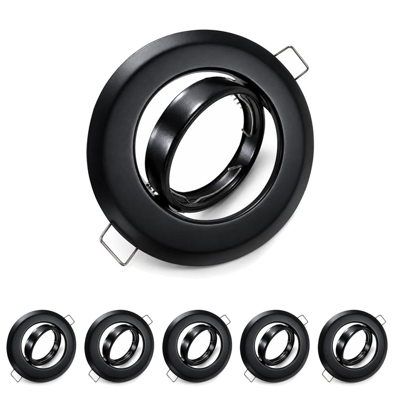 JOYINLED 2/6/10PCS Adjustable LED Downlight Frame Black Recessed Ceiling Spotlight Housing Trim Compatible GU10 MR16 GU5.3 Bulb