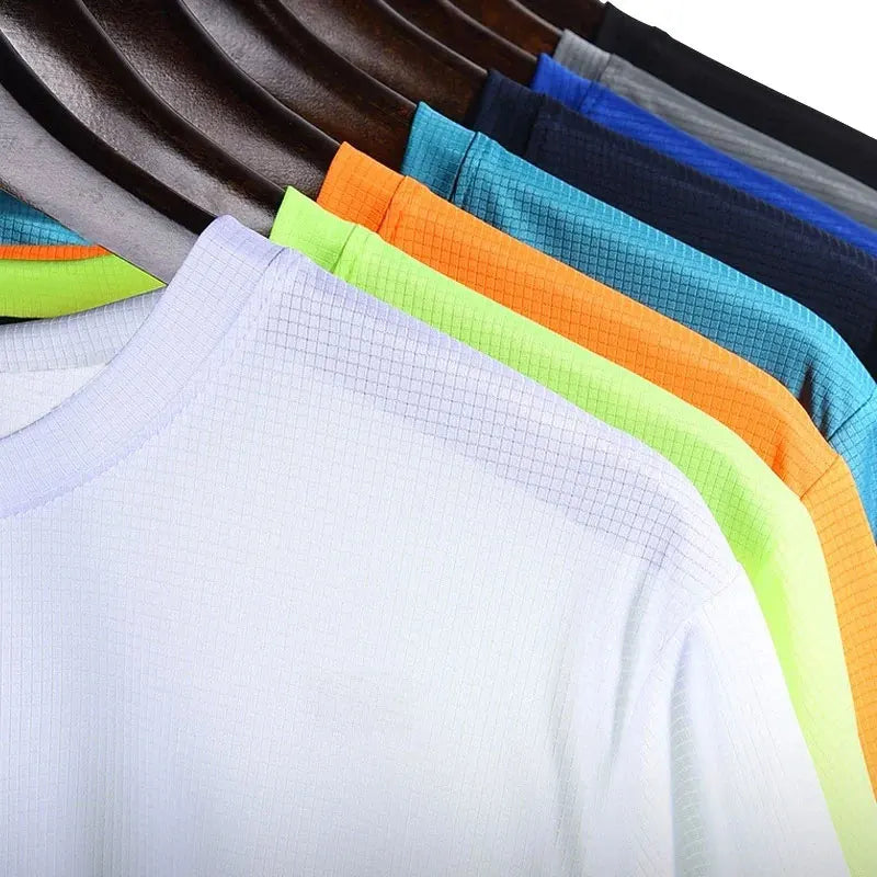 Men's Quick Dry Short Sleeve Sports T‑Shirt Moisture Wicking Round Neck Lightweight Gym Running Training Athletic Exercise Top
