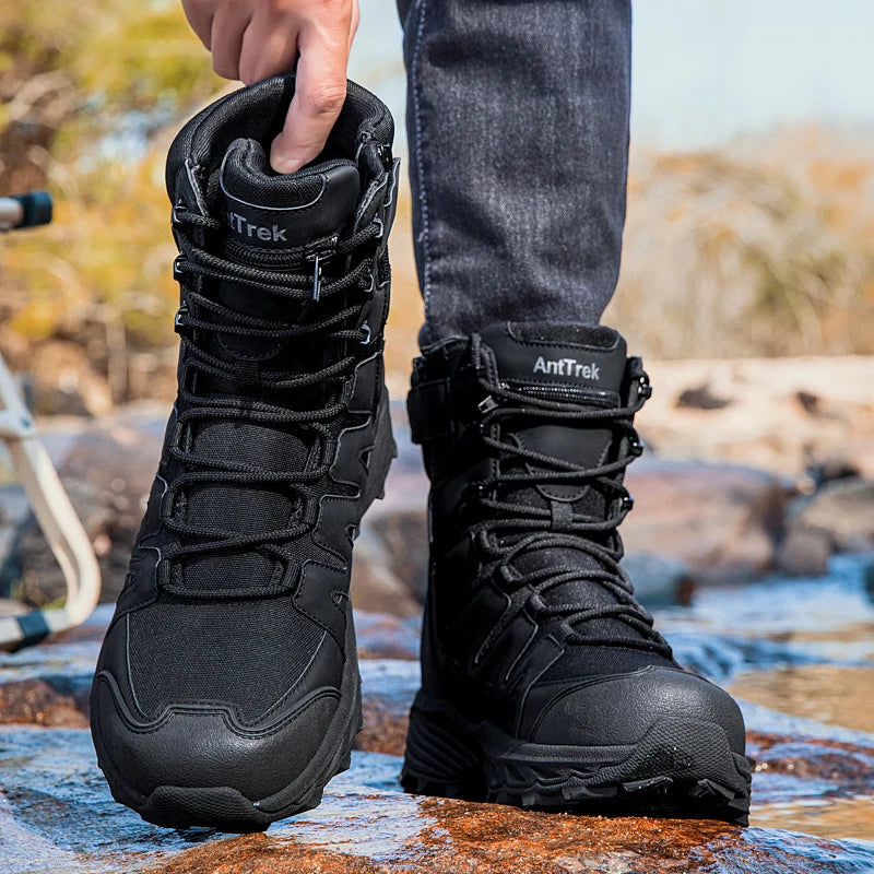 Men's High-Top Jungle Cross-Country Tactical Training Boots Four Season Breathable Anti-Slip Comfort Outdoor Hiking Combat Boots
