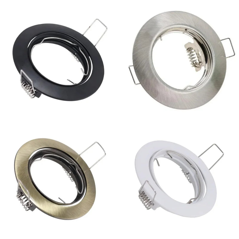 JOYINLED 1/10PCS Round Recessed LED Downlight Frame Adjustable Ceiling Light Fixture GU10 MR16 Bulb Holder Trim Spotlight
