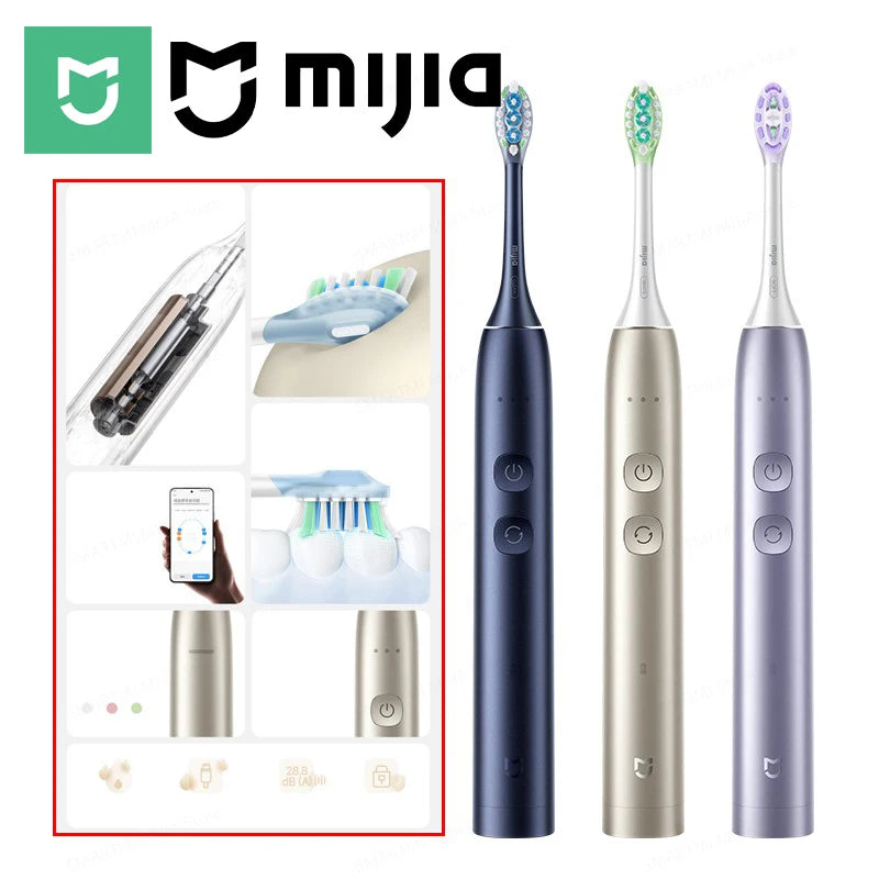 ច្រាសដុសធ្មេញអគ្គិសនី MIJIA ពហុទិស Oscillation, IPX8, ម៉ូដឆ្លាតវៃ 5, អាយុកាលថ្ម 30 ថ្ងៃ, ការគ្រប់គ្រងកម្មវិធី និងសោរសម្រាប់ធ្វើដំណើរ