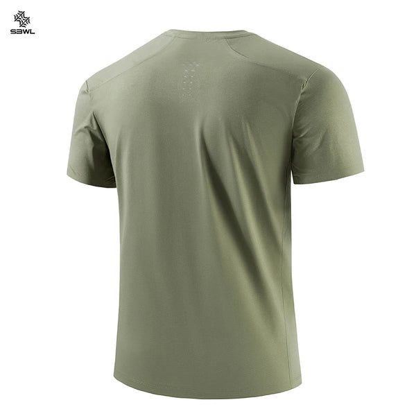 SBWL High quality Outdoor hiking mountaineering Tees running weight loss fitness sports quick drying T-shirt Men's Ice silk Tops