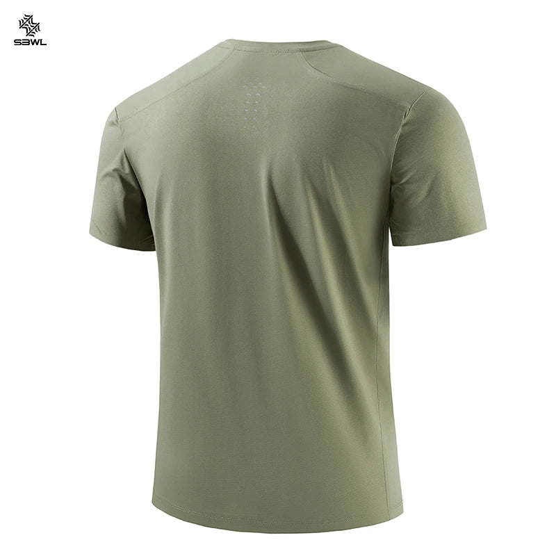 SBWL High quality Outdoor hiking mountaineering Tees running weight loss fitness sports quick drying T-shirt Men's Ice silk Tops