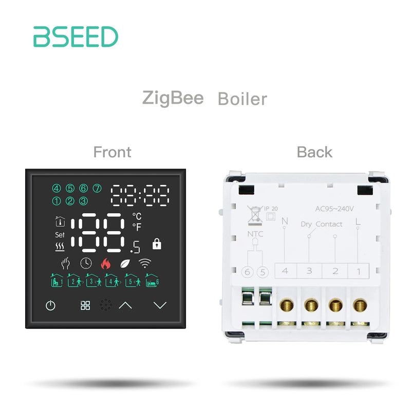 BSEED Zigbee Thermostat Room Temperature Controller Electric Floor Water Heating Gas Boiler DIY Parts Wall Socket Glass Panel