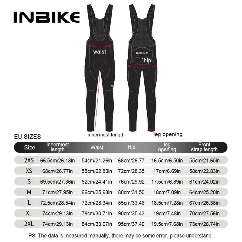 INBIKE Winter Women's Cycling Bib Pants Windproof Warm Fleece Bicycle Pants Clothing Road Bike Trousers Reflective with Pockets