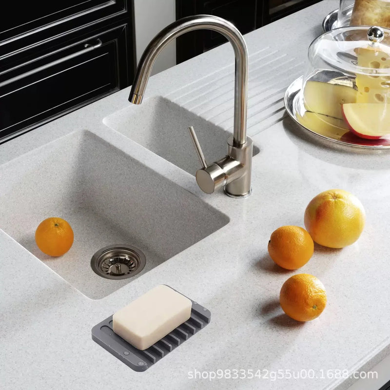 Creative Silicone Soap Box for Bathroom And Kitchen with Self-Draining Design No Water Accumulation