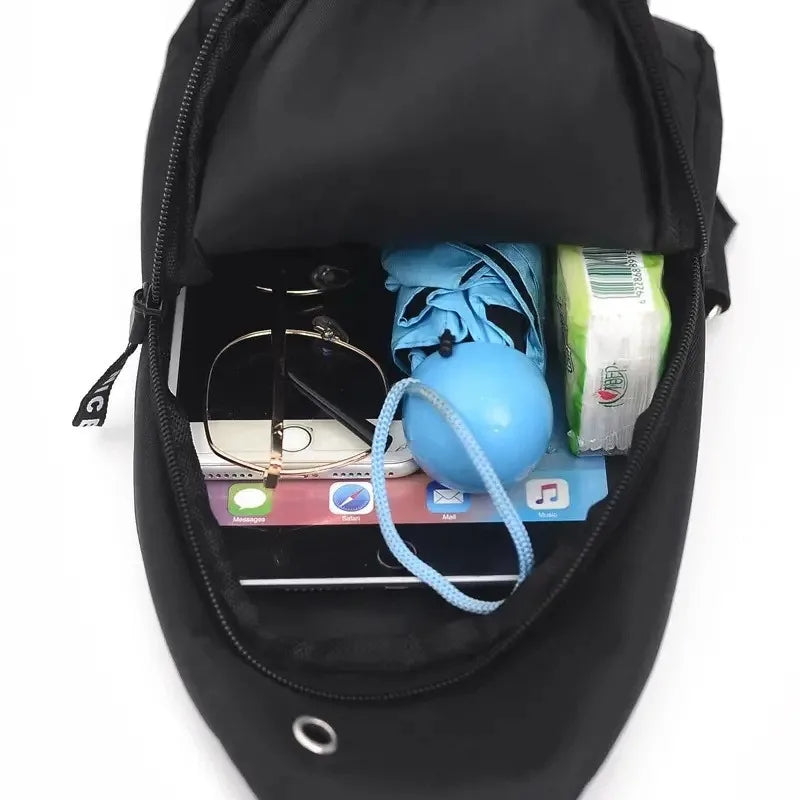 1pc Men's Crossbody Chest Bag Large-capacity Multifunctional Backpack for Travel Sport Camping Phone Charging Sling Bag.