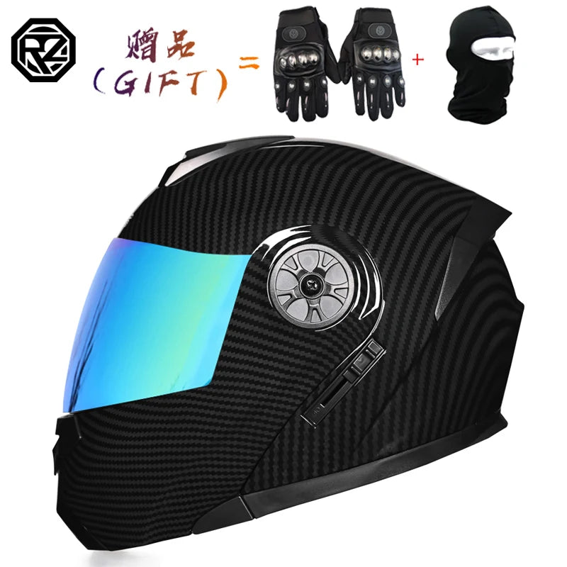 ORZ Latest DOT Approved Safety Modular Flip Motorcycle Helmet Racing Dual Lens Helmet Interior Visor