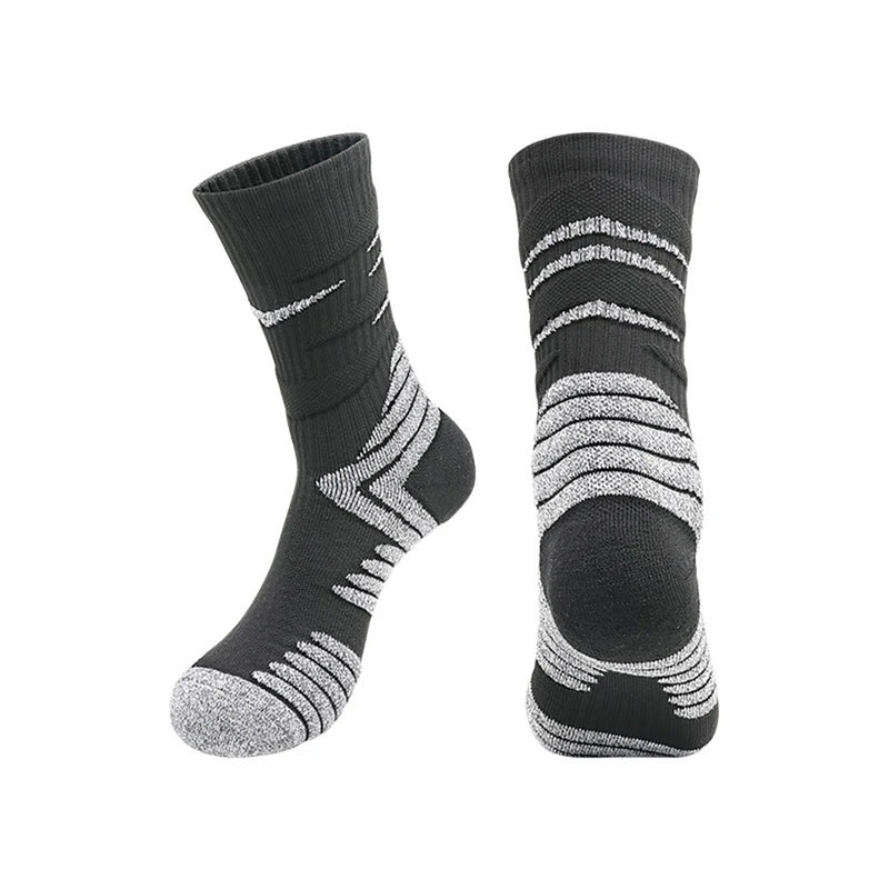 WRELS 1/2/3 Pairs Running Socks Moisture Wicking Breathable Sports Socks Men Compression Cushioned Basketball Training Socks