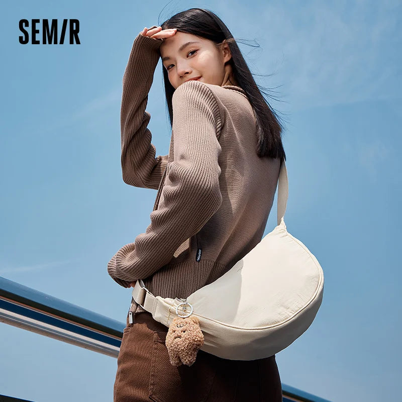 Semir Trendy Bag HipBag Women 2025 HalfMoon Crossbody Sport Casual Minimalist Shoulder Soft Durable