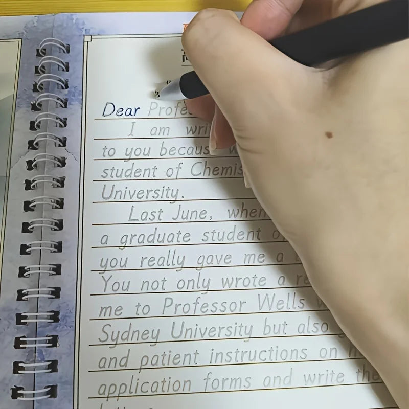 3D italic English calligraphy exercise book - a reusable handwritten copy with complete letters and words for daily practice