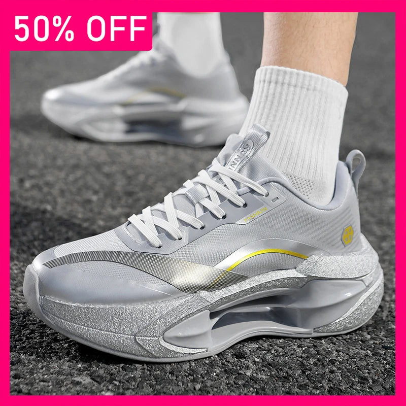Unisex Sports Shoes Marathon Features Autumn Outdoor Running Shoes Hollowed Out Soft Sole Anti Slip Damping Training Shoes Man