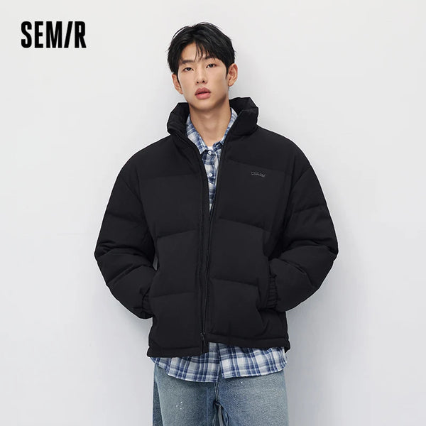 អាវក្រៅ Semir សម្រាប់បុរស ៨០ ភាគរយ រចនាបែបតិចតួច ប៉ាក់អក្សរលើអាវ រដូវរងាថ្មី ឆ្នាំ២០២៦ សម្រាប់ពាក់ប្រចាំថ្ងៃ