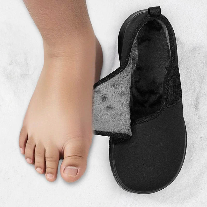 Winter Open Elderly Shoes With Plush For Diabetic Swollen Foot Wide Width Hallux Valgus Bunion Thumb Eversion For Men Women