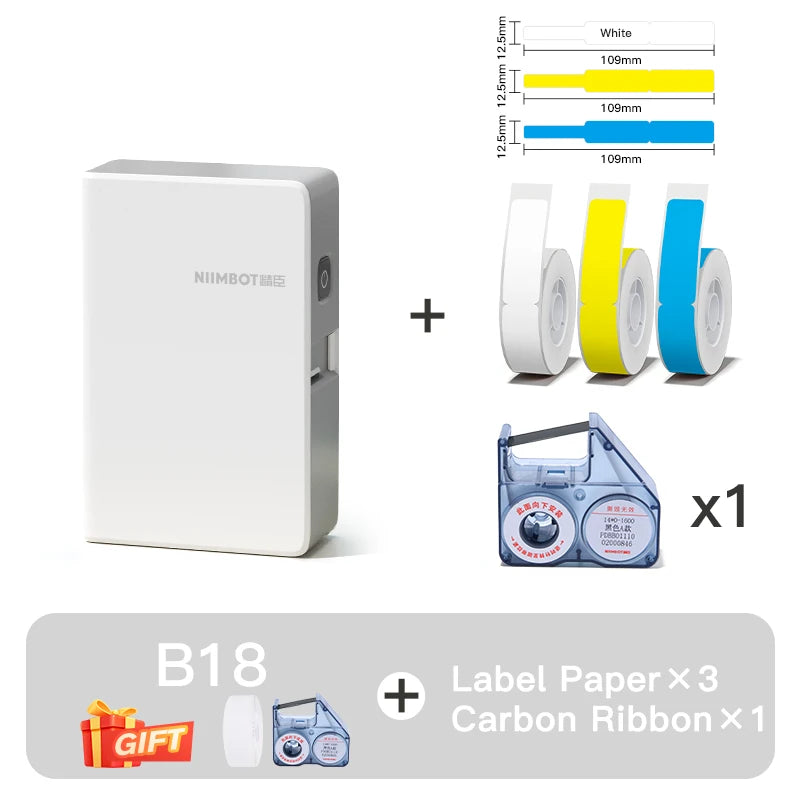 NIIMBOT N1/B18 Mini Portable Label Printer Thermal Transfer Pocket Label Maker With Long Life Ribbon And PET Stickers Gift