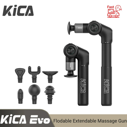 KICA Evo Heating Foldable Muscle Massage Gun Professional Body Back Neck Massager Pain Relief with 9cm Retractable Extension Rod