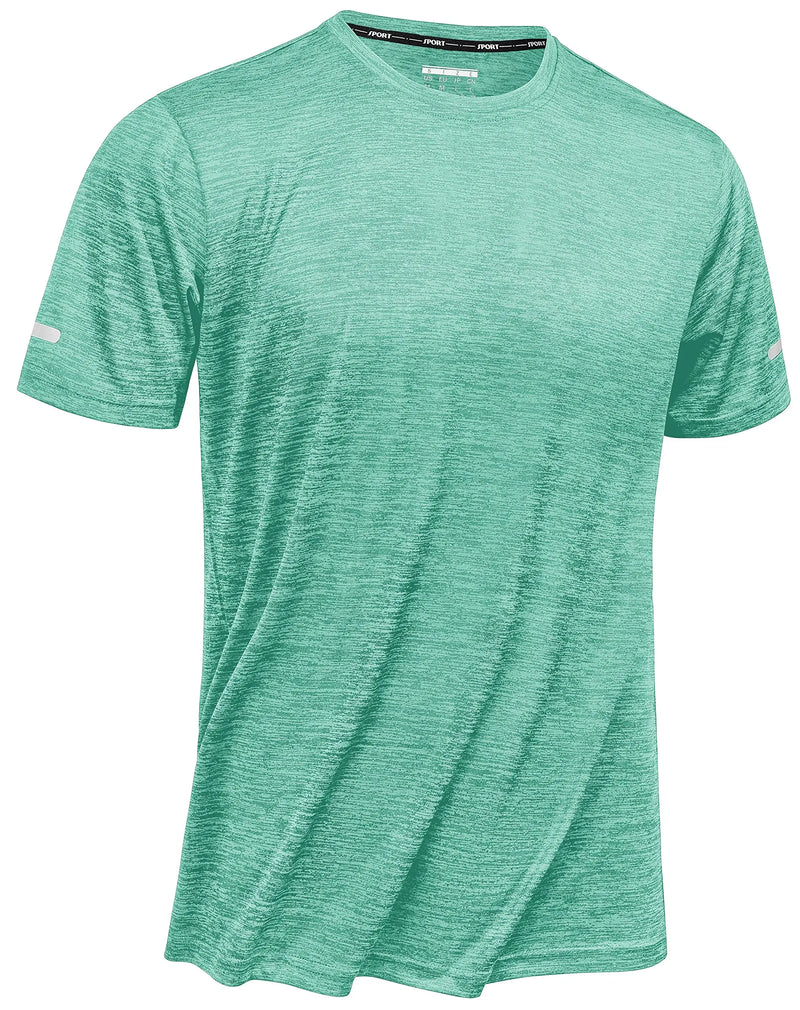 TACVASEN Summer Quick Dry T-shirts Mens Running Jogging Athletic T-shirts Reflective Stripe Sports Gym Fitness Workout T Shirts