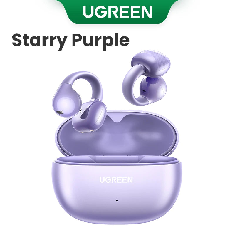 UGREEN Open Ear Clip Wireless Earbuds Bluetooth Sports Earphones Headphones in Mic with Earhooks & Ear Hook