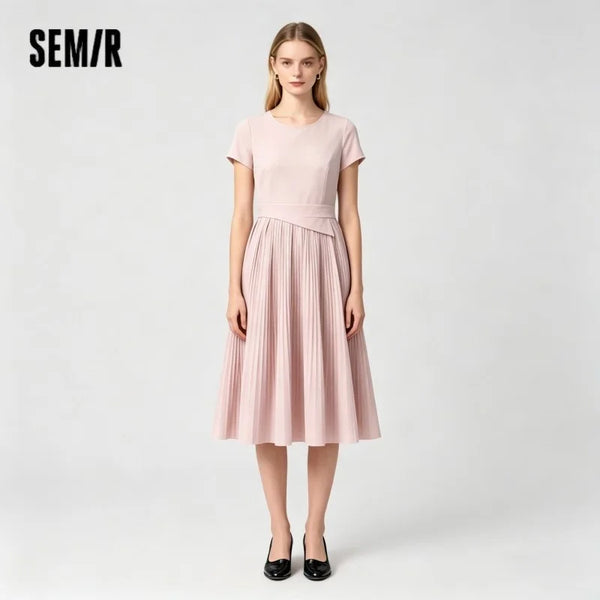 រ៉ូបស្ត្រី Semir 2026 កអាវមូល ចង្កេះត្រជាក់ រចនាបថទីក្រុង សាមញ្ញ ទន់ មានផាសុកភាព ពាក់ប្រចាំថ្ងៃ ទាន់សម័យ