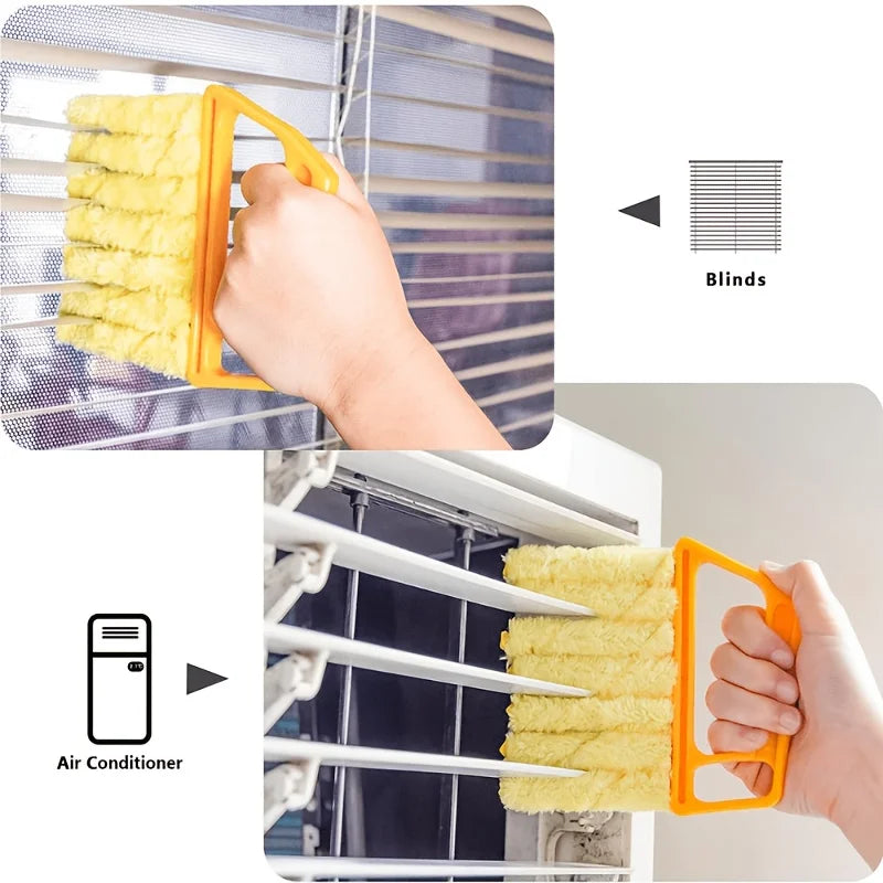 1pc Blind Cleaner Kit,Microfiber Reusable Washable Household Tool,for Vents Windows Curtains,with Crevice Brush,cleaning brush