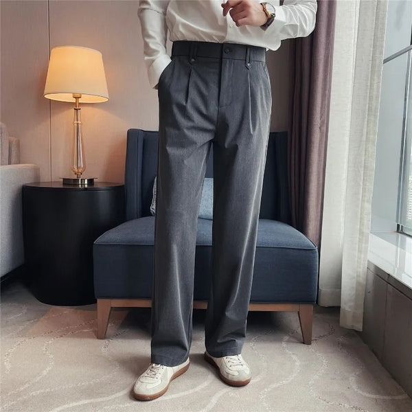 Vintage Relaxed Wide-Leg Trousers - Summer Thin Breathable Casual Straight Pants for Men