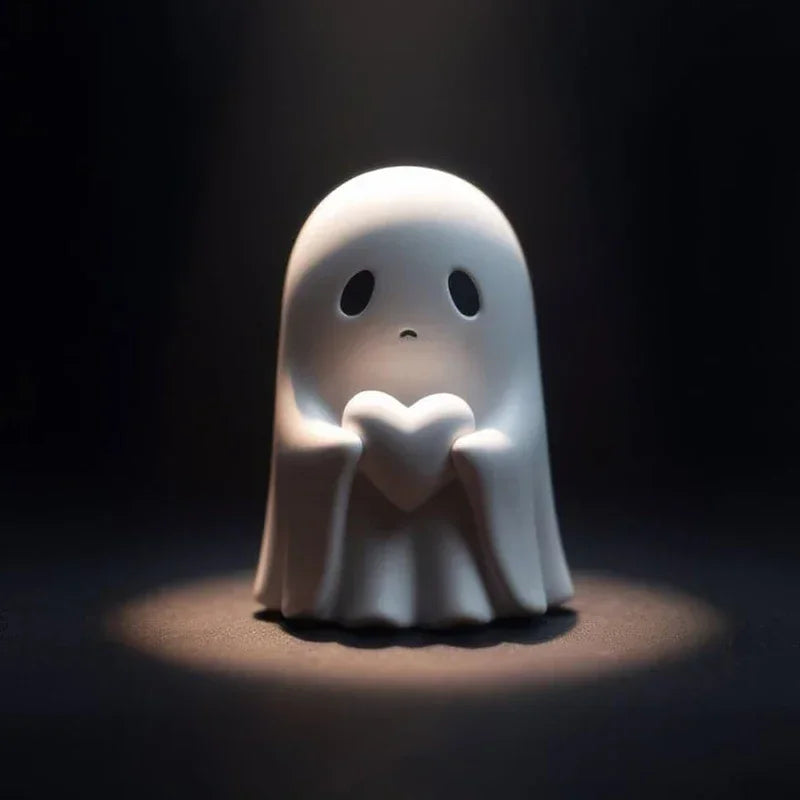 Cute ghost statue of middle finger, scary ghost figurines, holiday home decorations, Halloween decorations，Small Mini Decoration