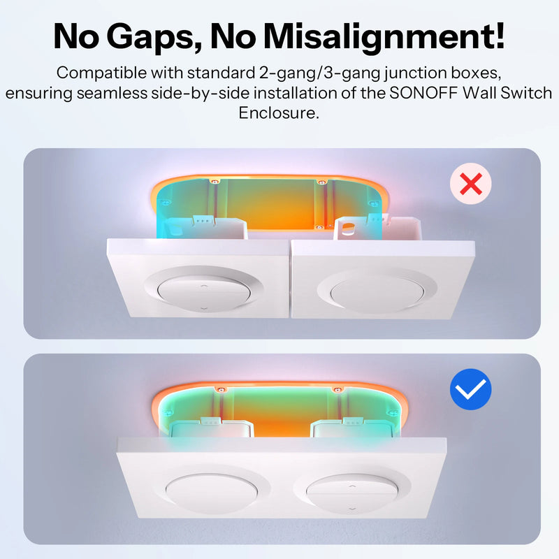 SONOFF Orb-2/3 Gang Wall Switch Frame EF2G/EF3G Adapted For Fusion Series Orb-RBS/Orb-ZBW1L/Orb-MW1/E1GS Designed For Enclosures