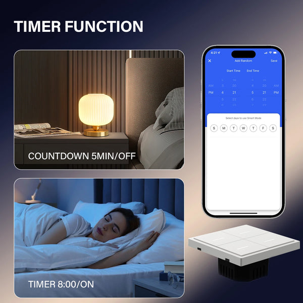 BSEED 1/2/3/4Gang 2Way Zigbee Smart Click Button Switch រន្ធដោត EU ឆ្លាតវៃ ជាមួយស៊ុមប្លាស្ទិក AC ធ្វើការជាមួយ Tuya Smart Life Alexa