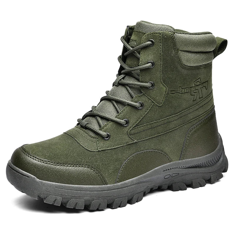 Men's plus size outdoor field training boots four seasons high-top anti-slip comfortable combat boots cross-country hiking boots