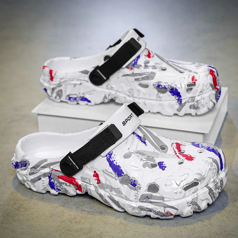 Plus Big Size 48 49 50 51 Summer Rubber Sandals Men Clogs Garden Shoes Zuecos Hombre Cholas Man Clog Beach Shoes Wide Foot