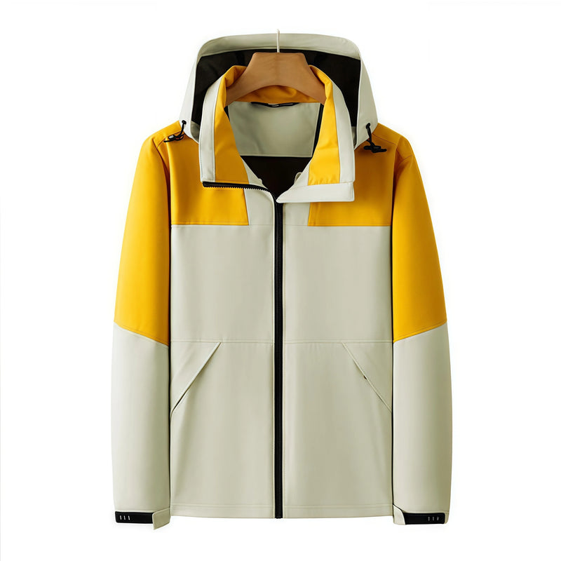 Thin breathable and waterproof couple's windbreaker jacket color-blocking outdoor work clothes mountaineering suit