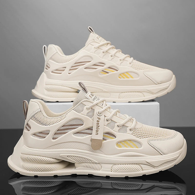 Men's mesh casual sneakers four seasons new breathable light outdoor racing running shoes fashion students speed sports shoes