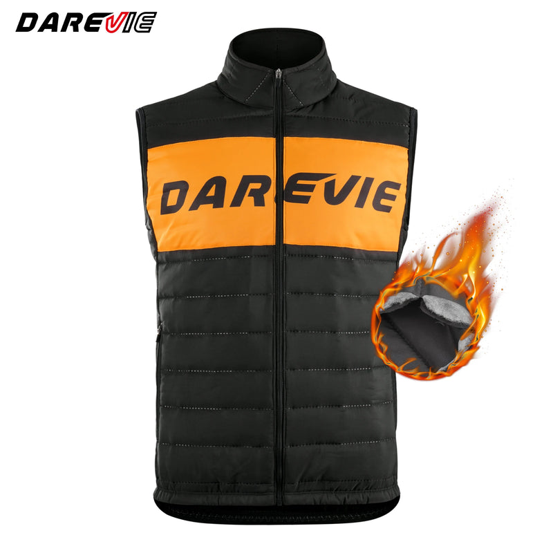 អាវកាក់ជិះកង់ DAREVIE សម្រាប់បុរស រដូវរងា រក្សាភាពកក់ក្តៅ សម្លៀកបំពាក់ជិះកង់ប្រឆាំងនឹងការរអិល សម្រាប់បុរស ការពារខ្យល់ MTB ផ្លូវក្រៅផ្ទះ អាវកាក់ក្តៅ Down សម្រាប់បុរស