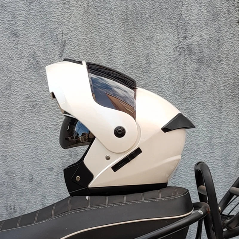 ORZ DOT Certification ORZ Motorcycle Helmet Double Lens Cross Section Helmet Safety Modular Flip Helm Unisex Helmet With Visor