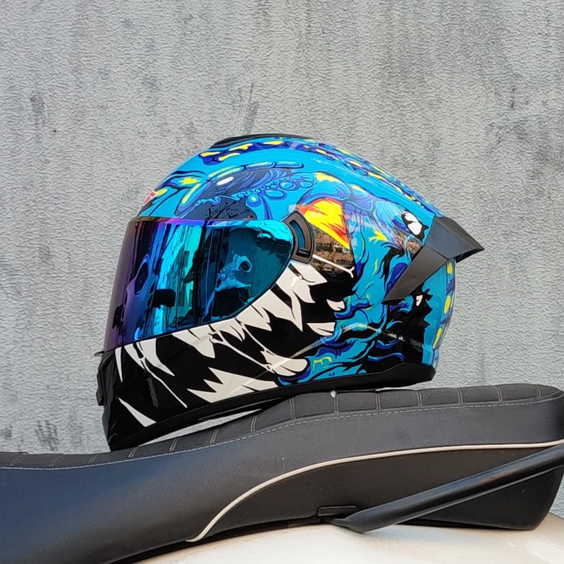 Safety Motorcycle Helmets Full Face Dual Lens Racing Helmet Strong Resistance Off Road Helmet DOT Approved