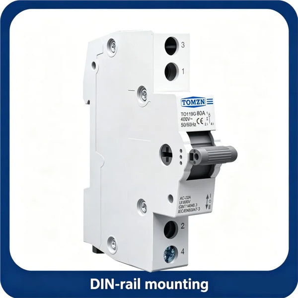 TOMZN TO419G Changeover Switch 1234P 400V 80A MTS Dual Power Manual Transfer Isolating Interlock Circuit Breaker Disconnectable