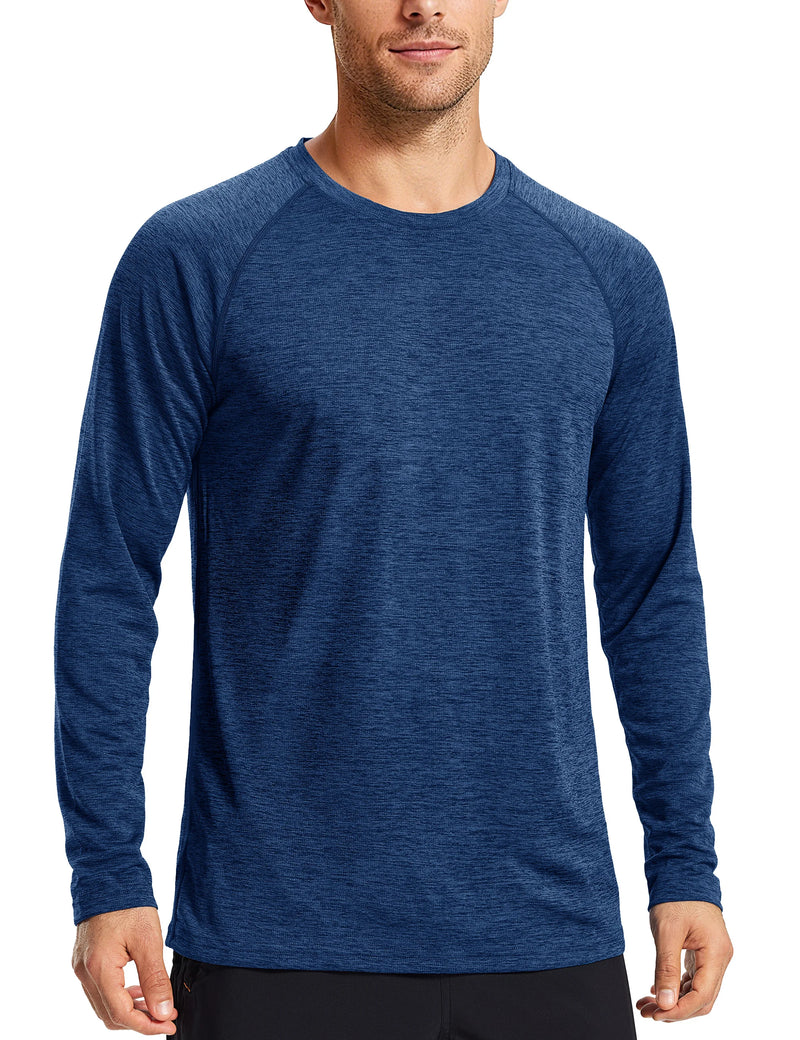 TACVASEN Men's Spring UPF 50+ Fishing T-Shirt Long Sleeve Quick Dry Breathable Outdoor Athletic Tee for Hiking Running Workout