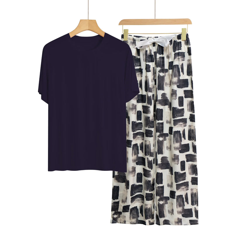 Women's Pajamas Spring Summer Sleepwear Suit New Comfortable Short-sleeved Pants Set Modal Two-piece Loungewear Home Clothes