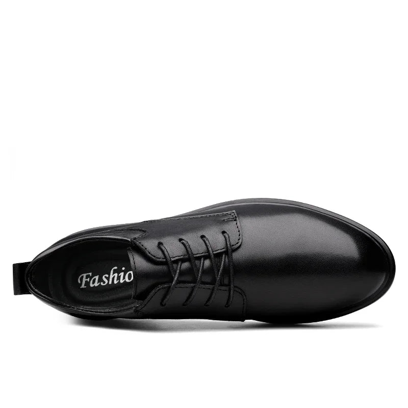 Men's Genuine Leather Oxford Dress Shoes Business Formal Office Wedding Lace-Up Black For Gentleman Plus Big Size 49 50 51 52 53