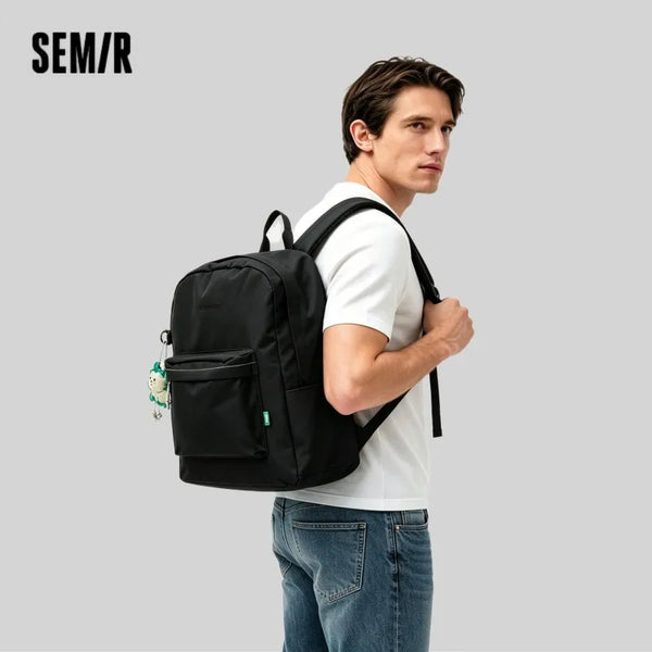 Semir Backpack Men 2025 New Campus Student Bag Large Capacity Laptop Compartment Color Block Design Outdoor Travel Rucksack