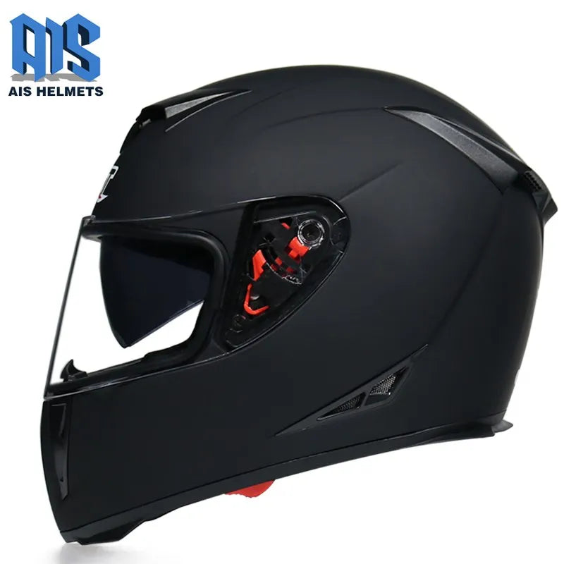 AIS Motorcycle Helmet cool Modular Moto Helmet With Inner Sun Visor Safety Double Lens Racing Full Face the Helmet Moto Helmet