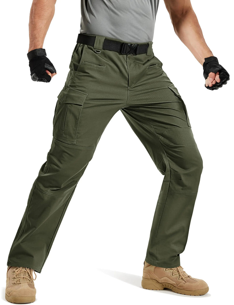 TACVASEN Men's Tactical Cargo Pants Ripstop Waterproof Work Trousers Lightweight Stretch Outdoor With 8 Pockets Bottoms Pants