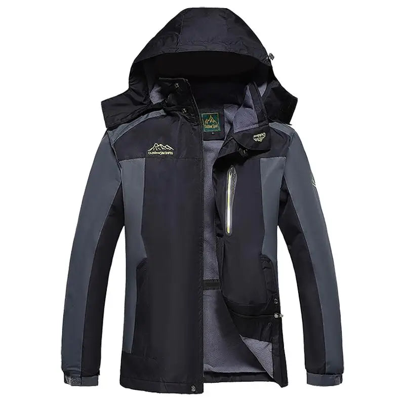 2026 New Outdoor Men's Red & Black Waterproof Windproof Breathable Jacket with Detachable Hood for Hiking Climbing Camping‌