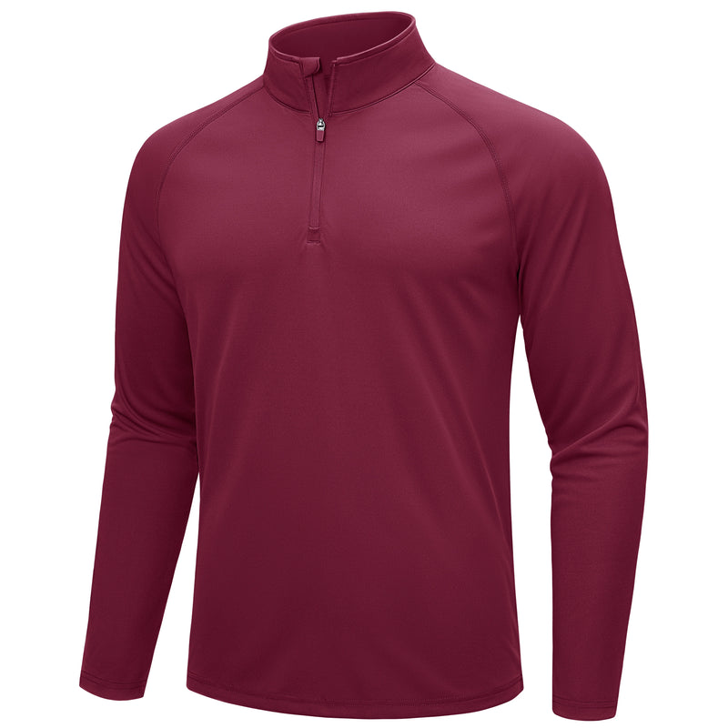 TACVASEN UPF 50+ T-shirts Men's 1/4 Zip UV Protection Long Sleeve T Shirts Fishing Hiking Performance Tee Shirts Pullover Tops