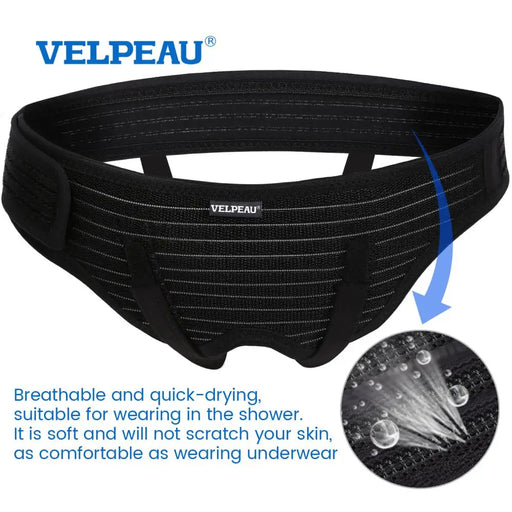 VELPEAU Hernia Belt for Single/Double Inguinal and Sport Hernia for Pain Recovery Inguinal Truss Support with 2 Compression Pads