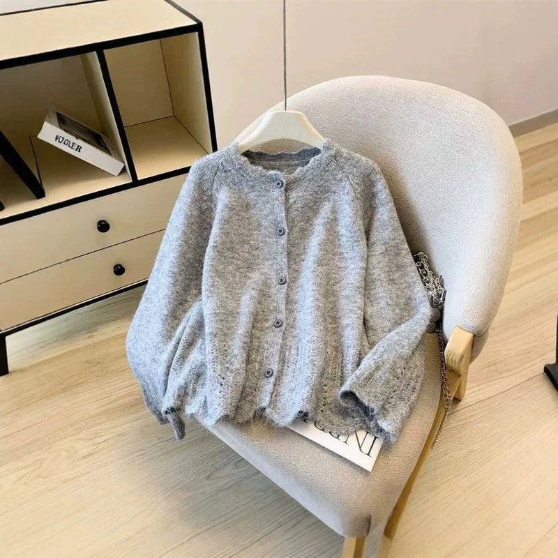 Gentle Style Long-sleeved Sweater Women's Versatile Loose Stacking Wear Knitted Cardigan Top Age Reduce Ladies Jumper Jackets